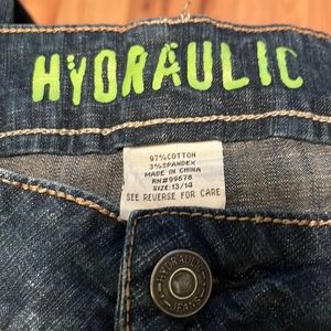 Junior size 13-14-Hydraulic jeans- excellent condition. No rips, tears or stains